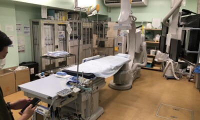 東芝メディカル 据置型デジタル式循環器用X線透視診断装置 アンギオ装置　INFX8000V の買取を行いました。